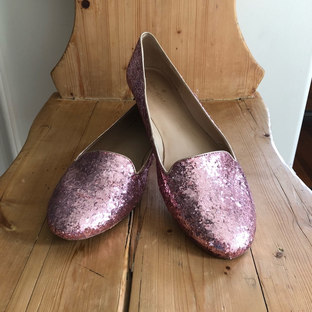 Kate Spade Pink Glitter Flats